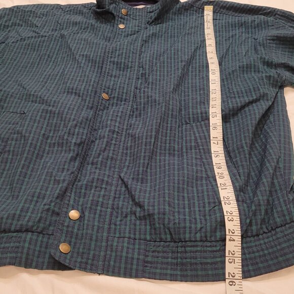 Nicklaus Mens Black Watch Plaid Jacket Golf Lightweight Logo Patch Vintage Zipup - Picture 11 of 13